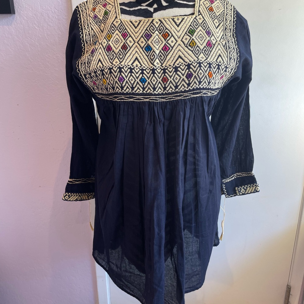 Handmade Santa Margarita San Andes Embroidered Boho Tunic Top